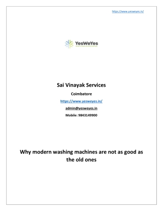 Washing machine service in Coimbatore