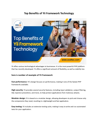 Top Benefits of Yii Framework Technology