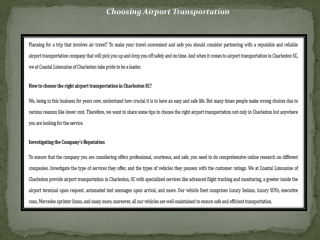 Choosing Airport Transportation