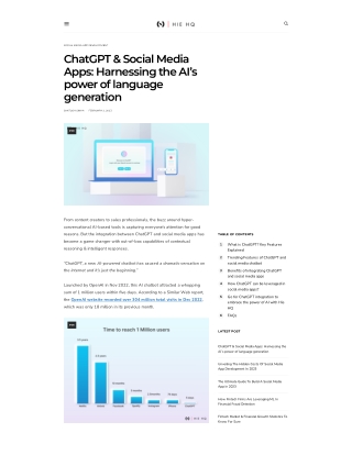 ChatGPT & Social Media Apps: Harnessing the AI’s power of language generation.