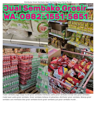 O88ᒿ·l55l·585l (WA) Agen Sembako Grosir Buka Usaha Grosir Sembako