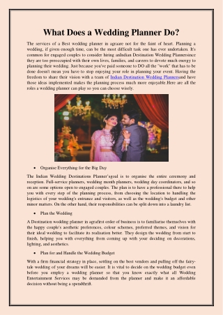 What Does a Wedding Planner Do