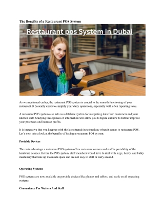 Restaurant pos System in Dubai