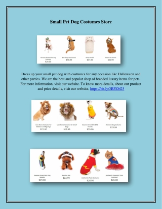 Small Pet Dog Costumes Store, bloomingtailsdogboutique.com