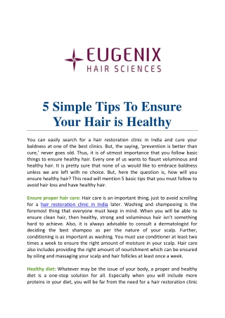 5 simple tips to ensure your hair is healthy