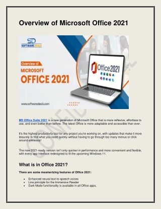 Overview of Microsoft Office 2021