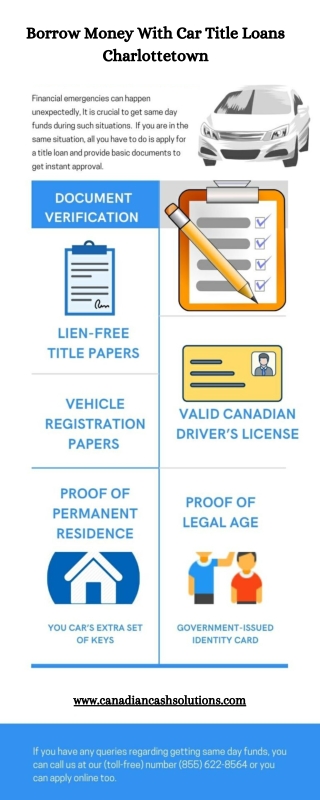 Why Car Title Loans Charlottetown is Valuable to Borrowers?