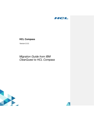 Migration Guide from IBM ClearQuest to HCL Compass v2.0.2