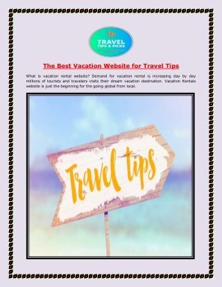 The Best Vacation Website for Travel Tips