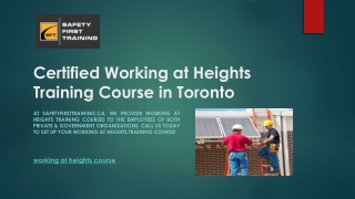 Certified Working at Heights Training Course in Toronto