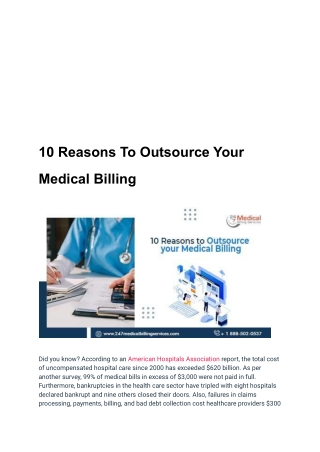 10 Reasons To Outsource Your Medical Billing