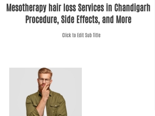 Mesotherapy hair loss Services in Chandigarh Procedure, Side Effects, and More