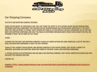 Car Shipping Company