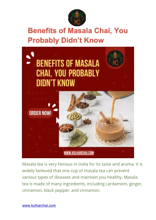 Benefits of Masala Chai, You Probably Didn’t Know