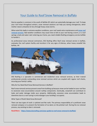 Your Guide To Roof Snow Removal in Buffalo