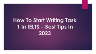 How To Start Writing Task 1 In IELTS