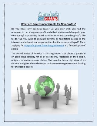 What are Government Grants for Non-Profits?