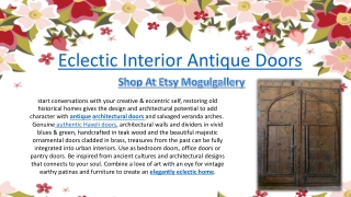 Eclectic Interior Antique Doors