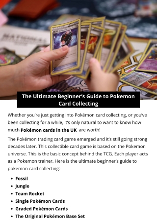 The Ultimate Beginner’s Guide to Pokemon Card Collecting