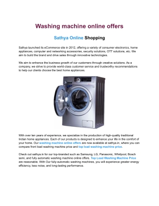 Washing Machine Sale _ Washing Machine Offers