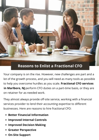 Reasons to Enlist a Fractional CFO