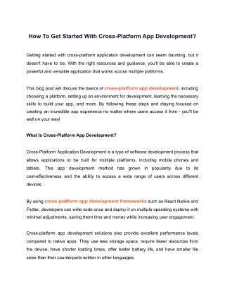 How To Get Started With Cross-Platform App Development_