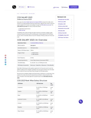 CDS Salary and Benefits Know complete details