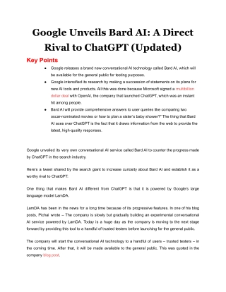 Google Unveils Bard AI: A Direct Rival to ChatGPT (Updated)