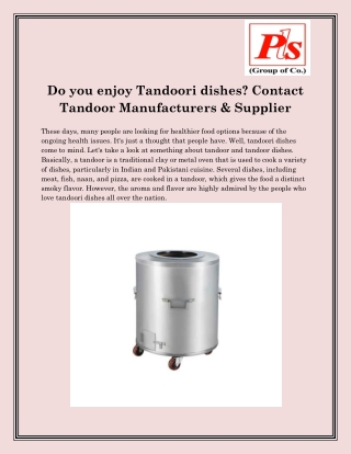 Tandoor Manufacturers In Ahmedabad