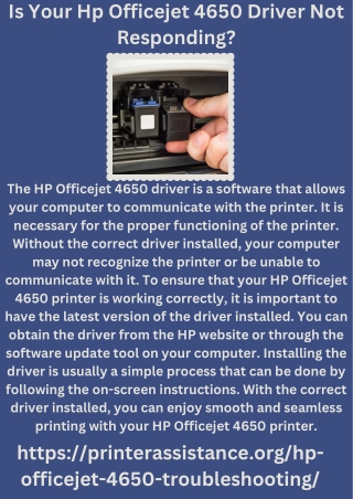 Is Your Hp Officejet 4650 Driver Not Responding