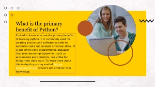 What is the primary benefit of Python