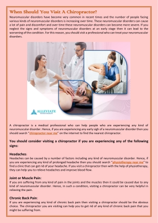 When Should You Visit A Chiropractor