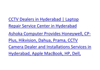 CCTV Dealers in Hyderabad | Laptop Repair Service Center in Hyderabad