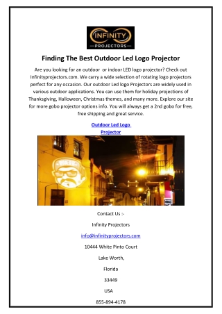 Are You Looking For The Best Outdoor Rotating Gobo Logo Projector