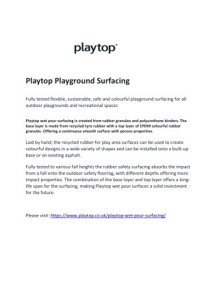 Playtop Playground Surfacing