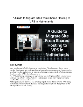 A Guide to Migrate Site From Shared Hosting to VPS in Netherlands (1)