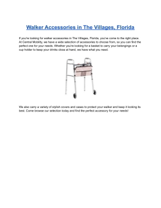 Walker Accessories in The Villages, Florida