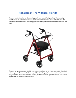 Rollators in The Villages, Florida