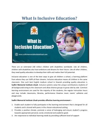 What Is Inclusive Education