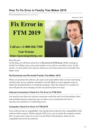 How To Fix Error in Family Tree Maker 2019| Step By Step Guide [2023]