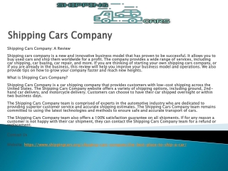 Shipping Cars Company