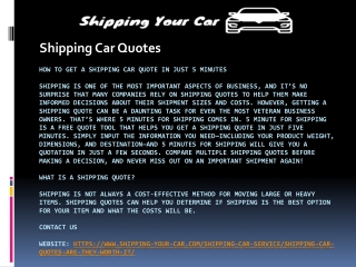 Shipping Car Quotes