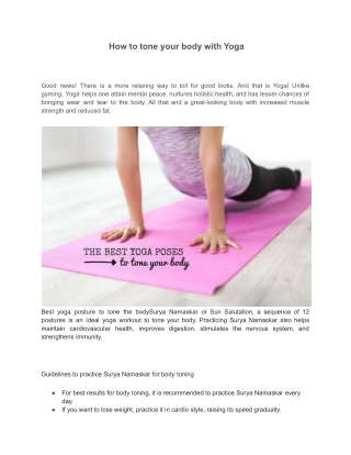 _How to tone your body with Yoga