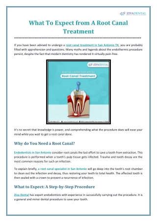 What To Expect From A Root Canal Treatment