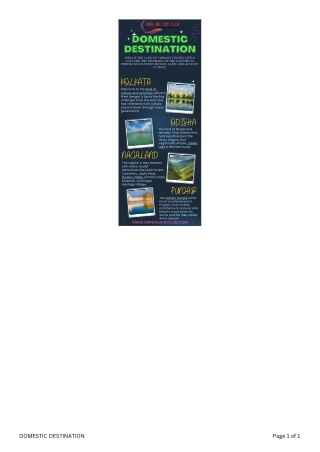 DOMESTIC DOMESTIC DESTINATION - Ownholidayclub