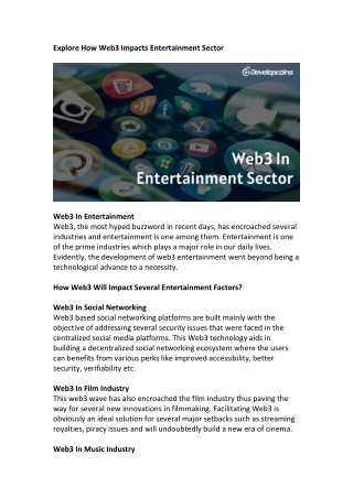 Web3 In Entertainment Industry