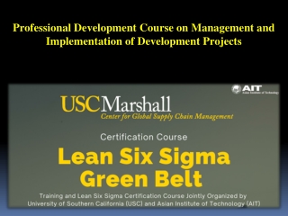 Professional Development Course on Management and Implementation of Development Projects