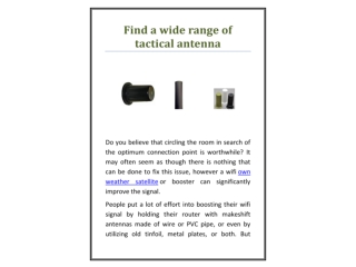 Find a wide range of tactical antenna