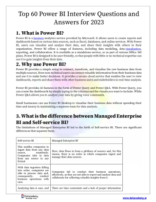 Top 60 Power BI Interview Questions and Answers for 2023