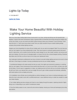 Lights Up Today